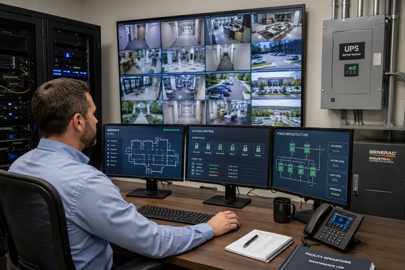 Security control room in action