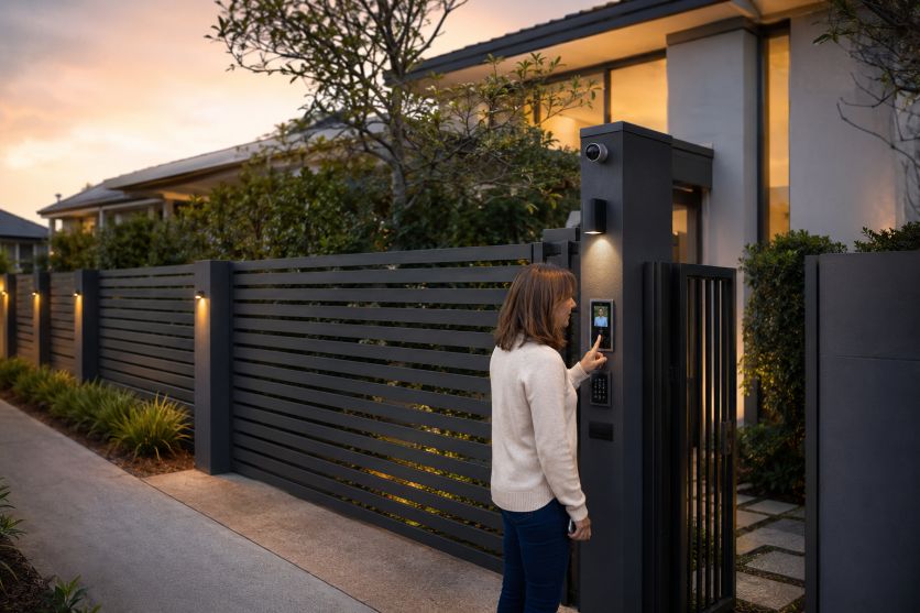 Homeowner at a Modern Video Gate