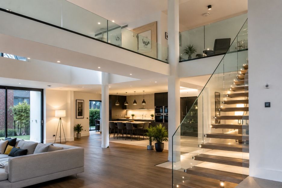 Bright Two-Level Modern Home Interior